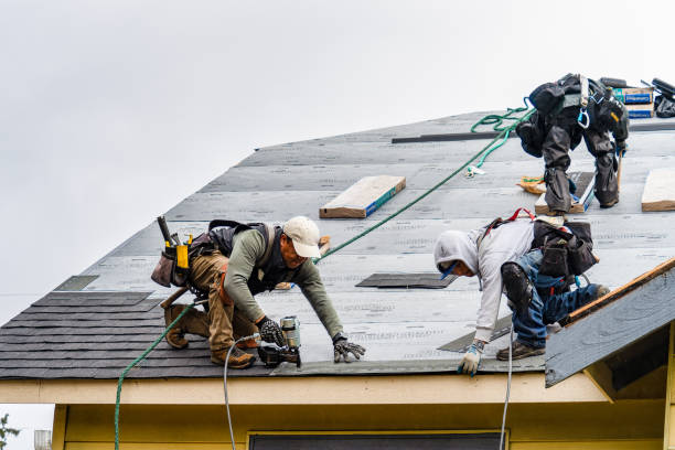 Professional Gutter Installation technician working in Sandston, VA